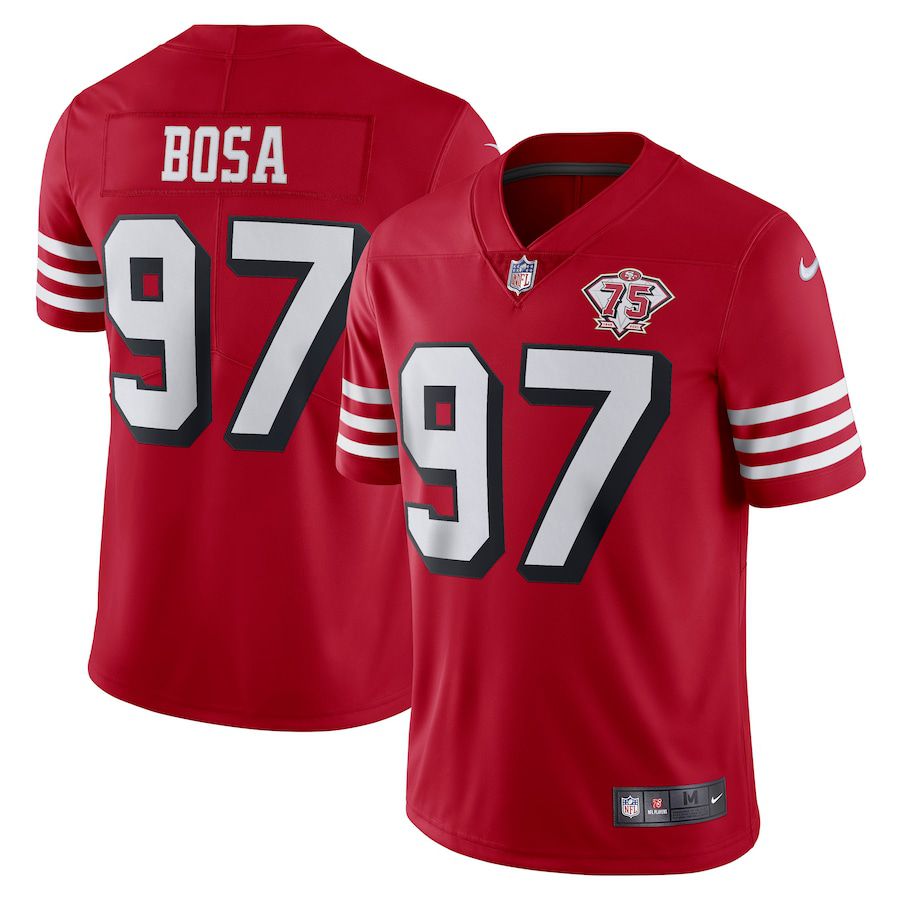 Men San Francisco 49ers 97 Nick Bosa Nike Scarlet 75th Anniversary Limited NFL Jersey